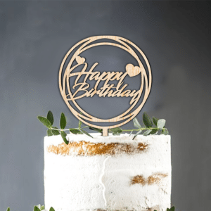 Cake Topper Cerc Happy Birthday