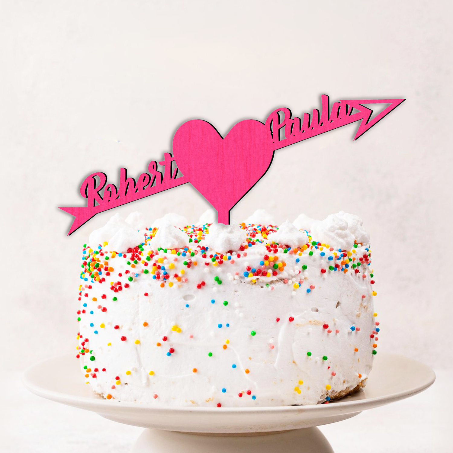 Cake Topper Nunta Inima Sageata