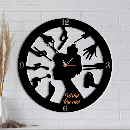 Ceas de perete personalizat, Salon Coafura, Manichiura si Makeup