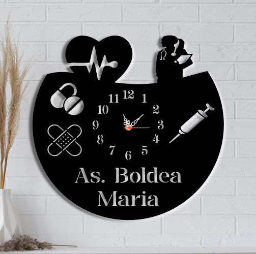 Ceas de perete personalizat Medic / Asistenta / Personal medical model 2
