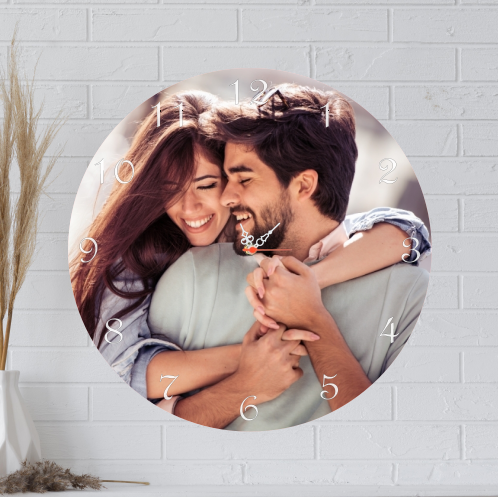 Ceas de perete personalizat cu poza/ Logo