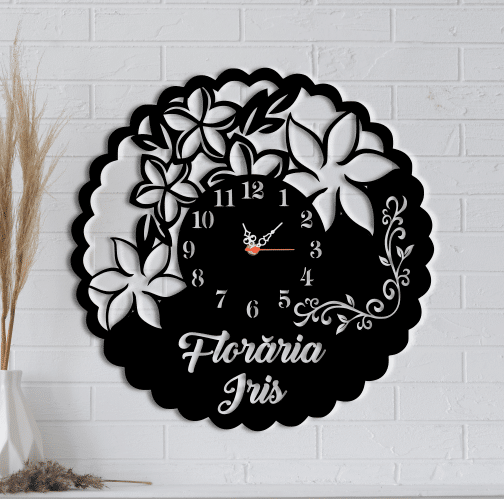 Ceas de perete personalizat, Florarie