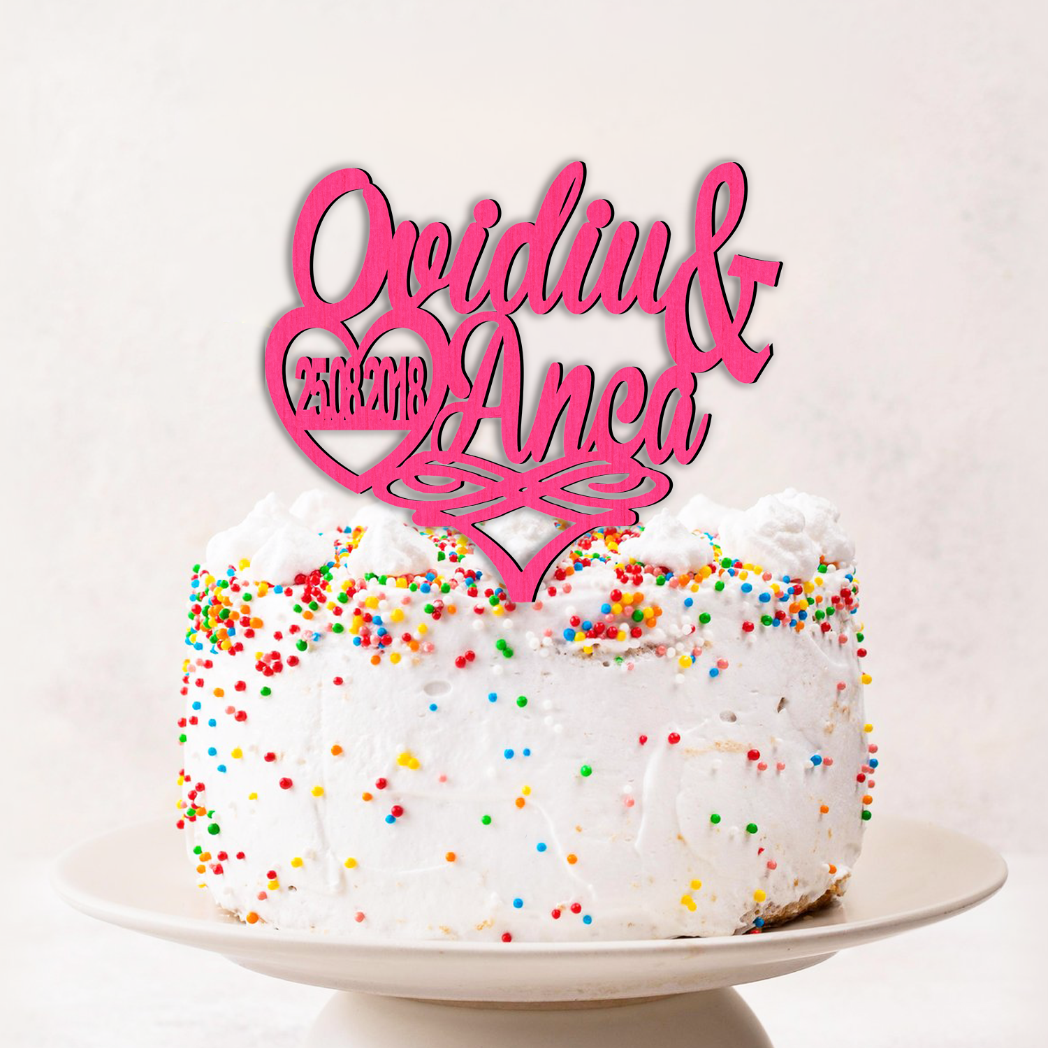 Cake Topper Nunta personalizat - imagine 3