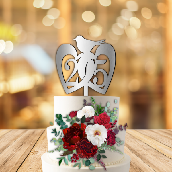 Cake Topper Aniversare 25 ani / Nunta de argint