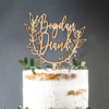Cake Topper Nunta Nume Cerc Floral - imagine 3