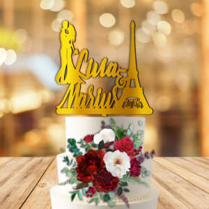 Cake Topper Nunta Miri turn Eiffel