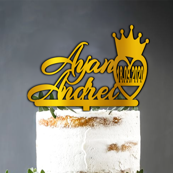 Cake Topper Coroana Nume Varsta