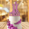 Cake Topper Nunta Miri cu copil Nume - imagine 3