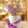 Cake Topper Initiale si data - imagine 3