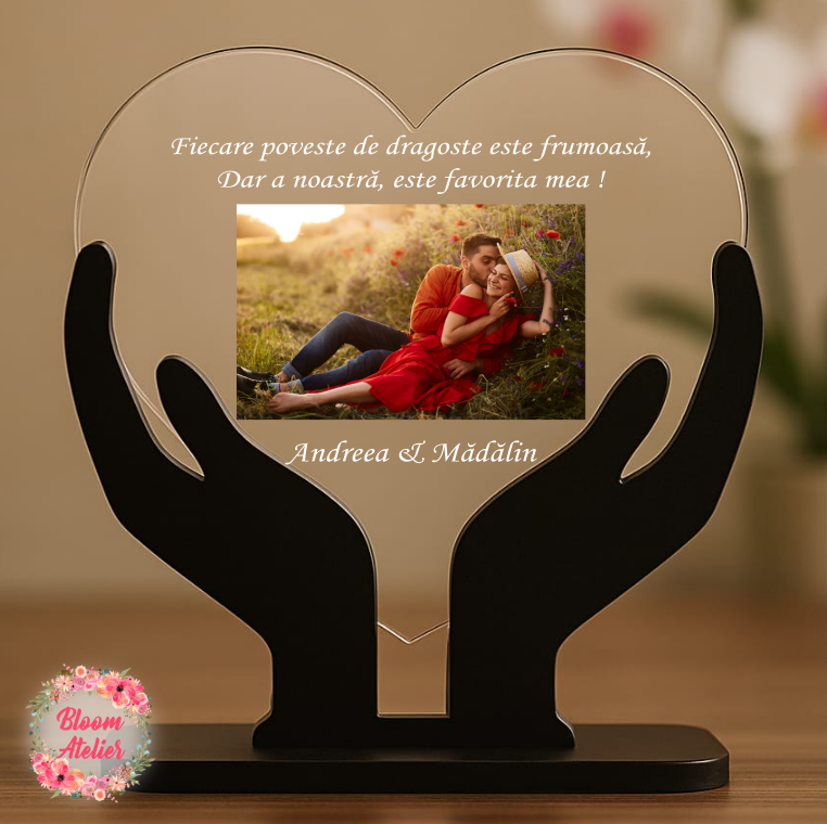 Placuta Trofeu Personalizat Poza, Cadou aniversare, Dragobete-Valentine’s