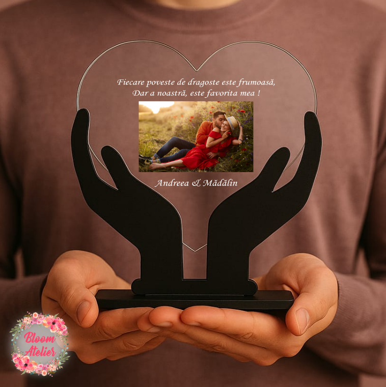 Placuta Trofeu Personalizat Poza, Cadou aniversare, Dragobete-Valentine’s - imagine 2