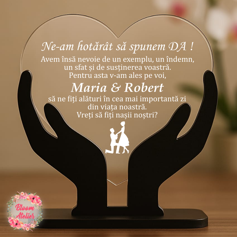 Placuta Trofeu Personalizat, Cadou pentru viitorii nasi