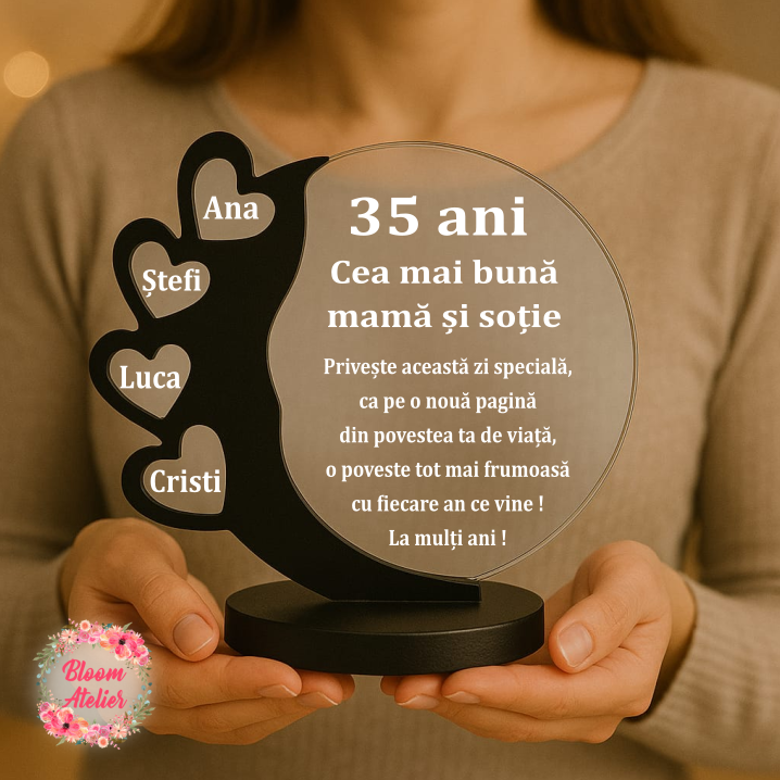 Placuta Trofeu Personalizat, Cadou aniversare Sotie-Mama - imagine 2