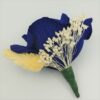 Cocarda Nunta, Floare de pus in piept, Trandafir Hartie Albastru Regal - imagine 3