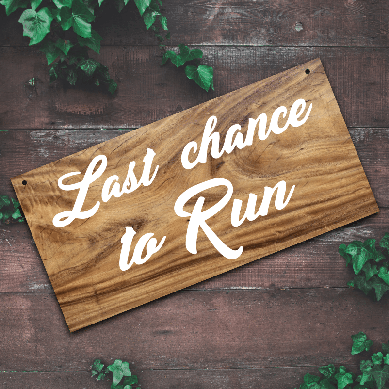 Accesoriu nunta, Placuta Last chance to run