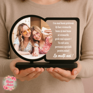 Alternative view of Placuta Trofeu cu poza, Cadou aniversare prieten/ prietena