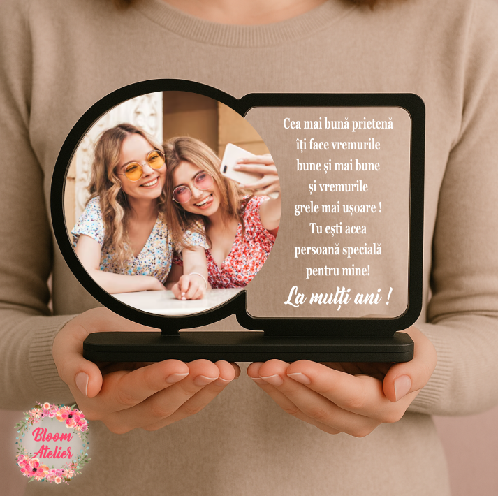 Placuta Trofeu cu poza, Cadou aniversare prieten/ prietena - imagine 2