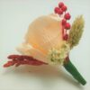 Cocarda Nunta, Floare de pus in piept, Trandafir Hartie Somon Deschis - imagine 3