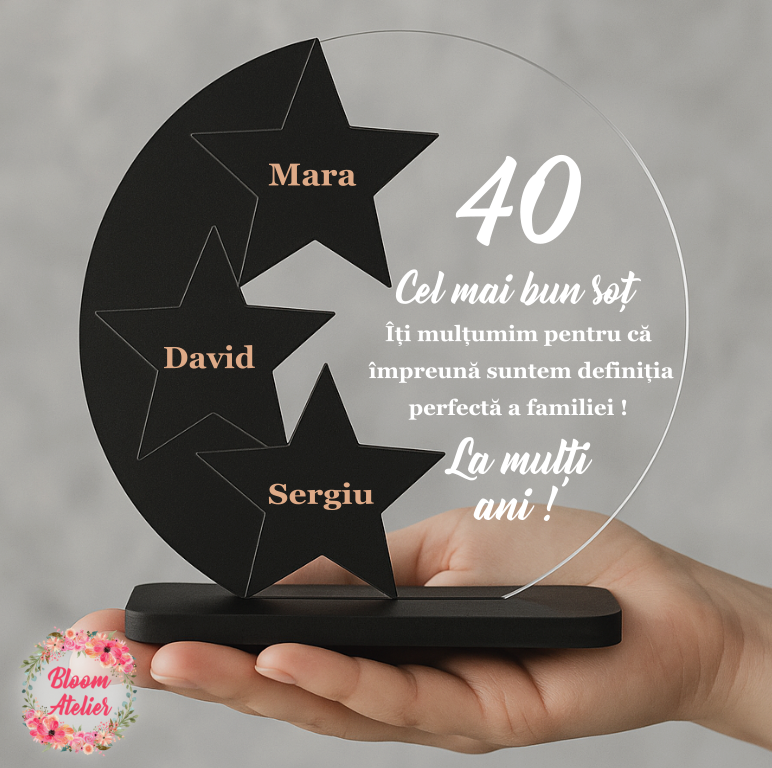 Placuta Trofeu, Cadou aniversare, Sot si Tatic - imagine 3