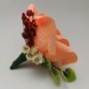 Cocarda Nunta, Floare de pus in piept, Trandafir Hartie Somon - imagine 3