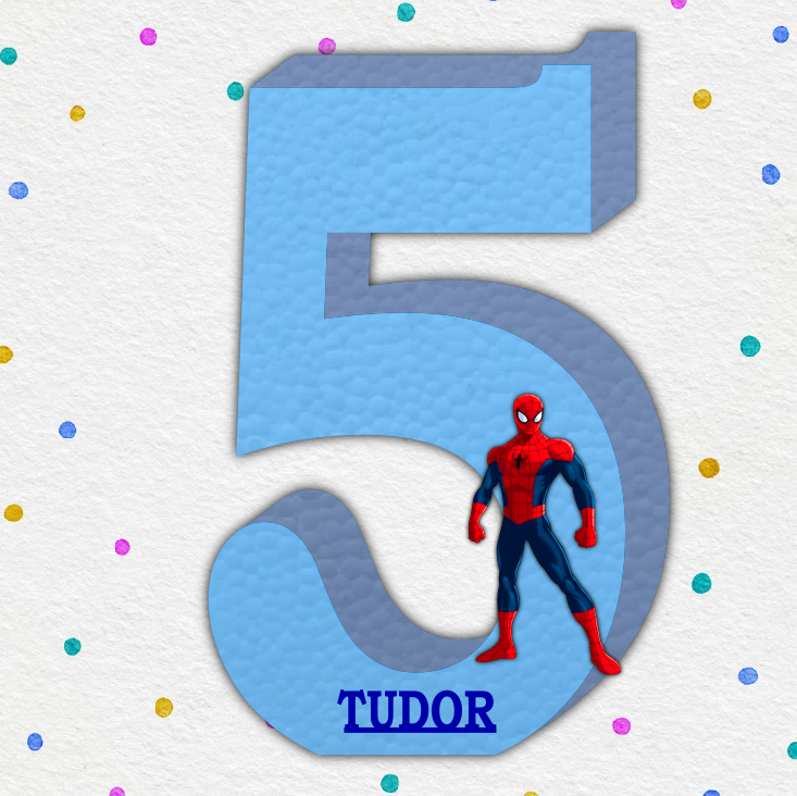 Cifre aniversare polistiren 1-9 Spider-Man