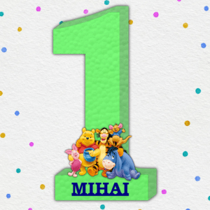 Cifre aniversare polistiren 1-9 Winnie the Pooh and Friends