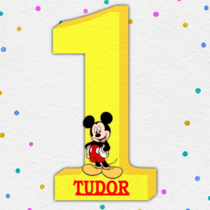 Cifre aniversare polistiren 1-9 Mickey Mouse