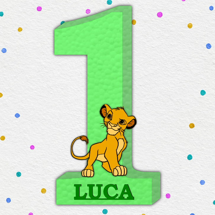 Cifre aniversare polistiren 1-9 Lion King Regele Leu
