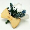 Cocarda Nunta, Floare de pus in piept, Trandafir Hartie Alb - imagine 3