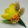 Cocarda Nunta, Floare de pus in piept, Trandafir Hartie Galben - imagine 3