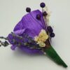 Cocarda Nunta, Floare de pus in piept, Trandafir Hartie Lila - imagine 3