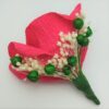 Cocarda Nunta, Floare de pus in piept, Trandafir Hartie Rosu - imagine 3