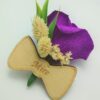 Cocarda Nunta, Floare de pus in piept, Trandafir Hartie Mov Intens - imagine 3