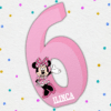 Cifre aniversare polistiren 1-9 Minnie Mouse