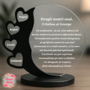 Placuta Trofeu Personalizat, Cadou pentru nasii de botez