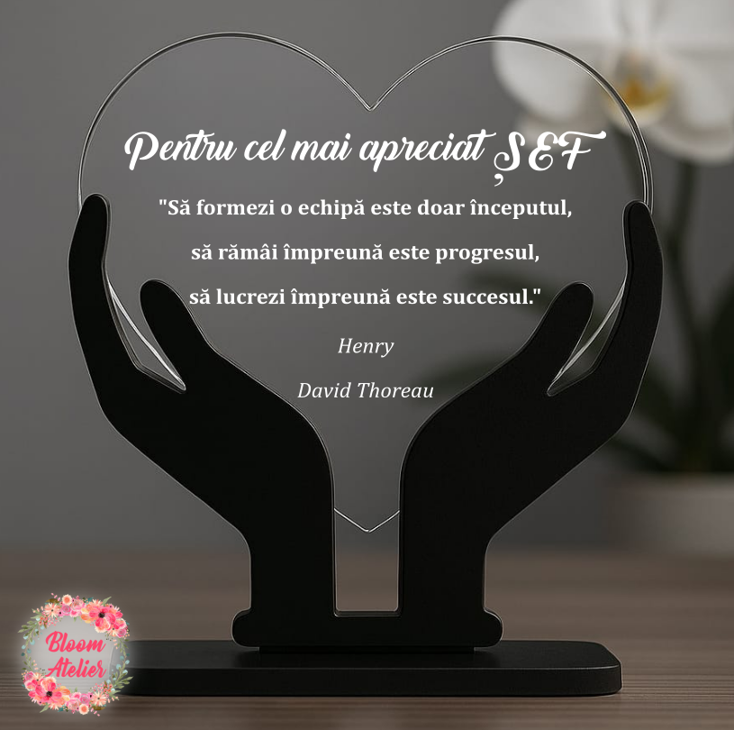 Placuta Trofeu Inima, Cadou Personalizat Sef/ Sefa