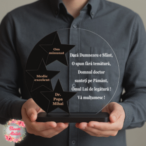 Alternative view of Placuta Trofeu, Cadou multumire pentru medic