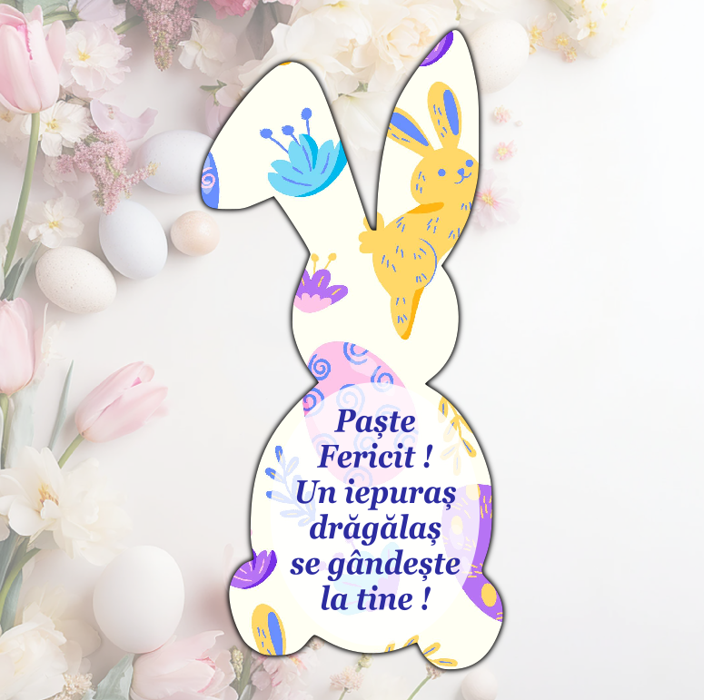Iepuras Paste Magnet frigider personalizat - Cadou Paste