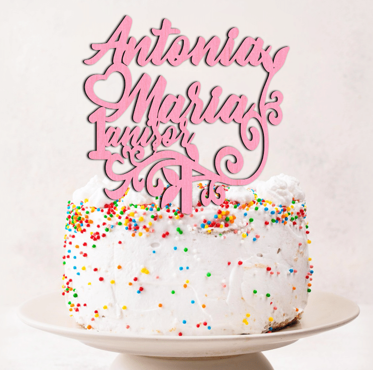 Cake Topper Aniversare Nume Varsta