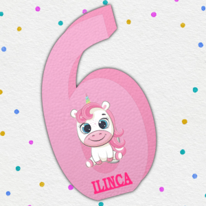 Cifre aniversare polistiren 1-9 Unicorn