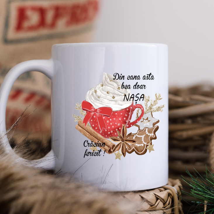 Cana mesaj/urare, Cadou Craciun Nasa, Mama, Bunica, Fina, Sefa, etc - imagine 3