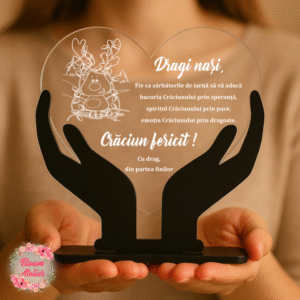 Placuta Trofeu model inima, Cadou Craciun Nasi