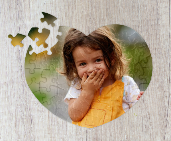 Puzzle personalizat cu poza, Model inima