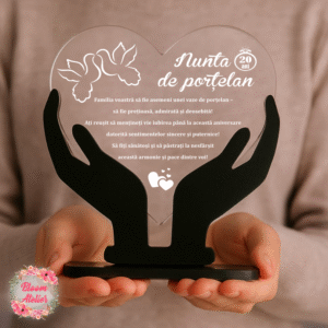 Alternative view of Placuta Trofeu Aniversare 20 ani Casatorie, Nunta de portelan