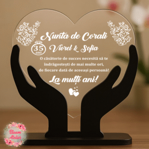 Placuta Trofeu Aniversare 35 ani Casatorie, Nunta de corali