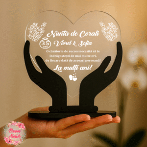 Alternative view of Placuta Trofeu Aniversare 35 ani Casatorie, Nunta de corali