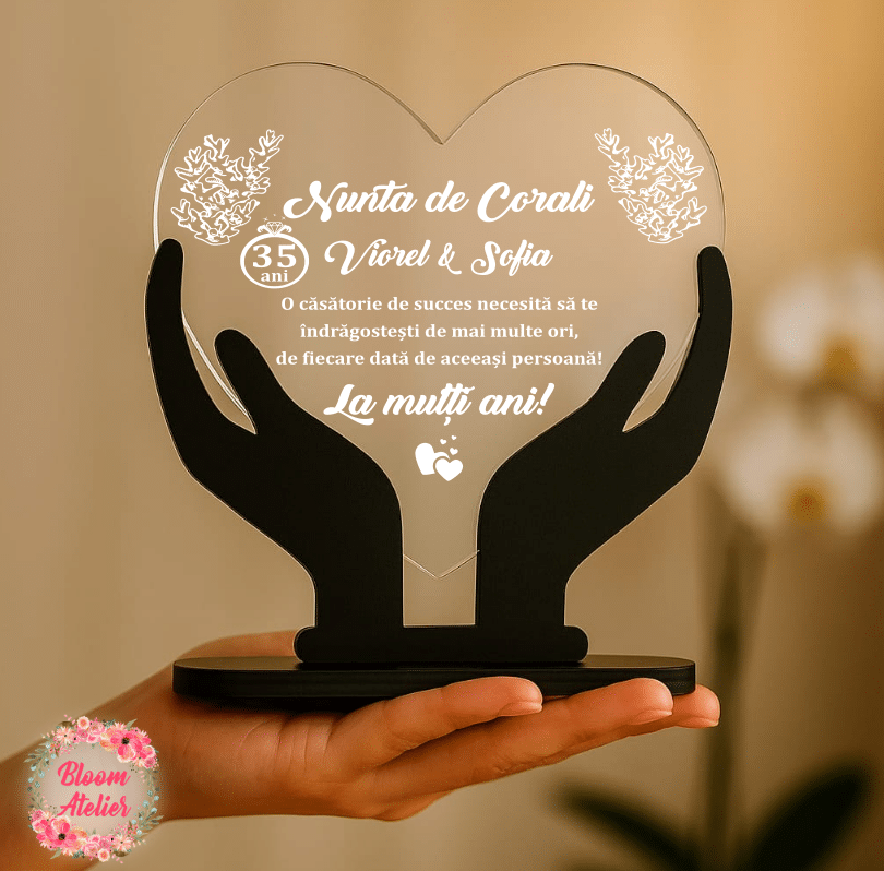 Placuta Trofeu Aniversare 35 ani Casatorie, Nunta de corali - imagine 2