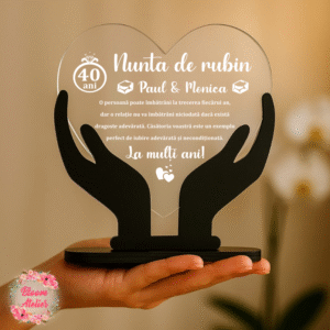 Alternative view of Placuta Trofeu Aniversare 40 ani Casatorie, Nunta de rubin