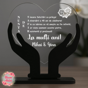 Placuta Trofeu Aniversare 45 ani Casatorie, Nunta de safir