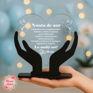 Alternative view of Placuta Trofeu Aniversare 50 ani Casatorie, Nunta de aur